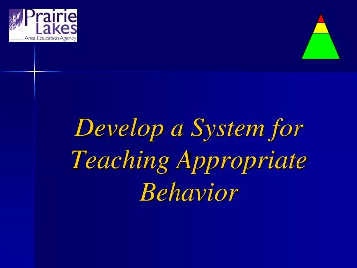 develop a system for teaching appropriate behavior