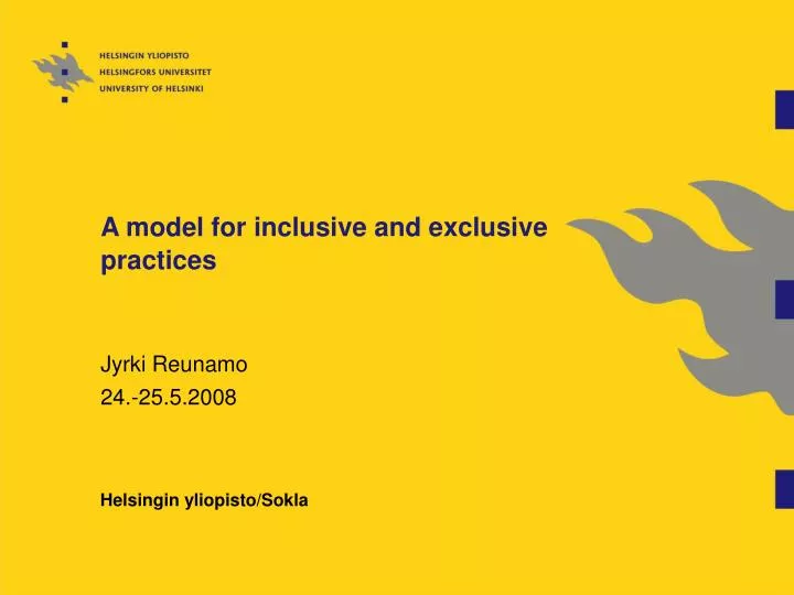 a model for inclusive and exclusive practices
