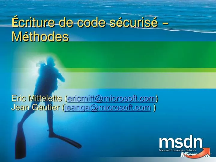 criture de code s curis m thodes