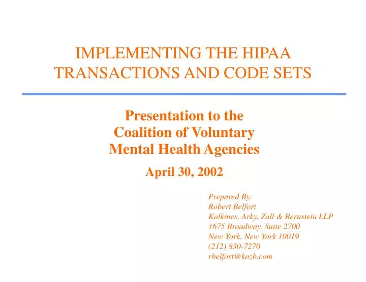 implementing the hipaa transactions and code sets