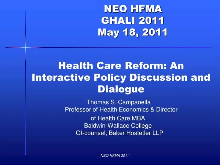 health care reform an interactive policy discussion and dialogue