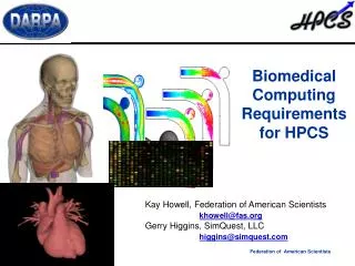 Biomedical Computing Requirements for HPCS