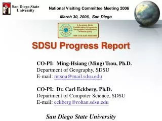 SDSU Progress Report