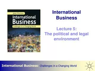 International Business Lecture 5: The political and legal environment