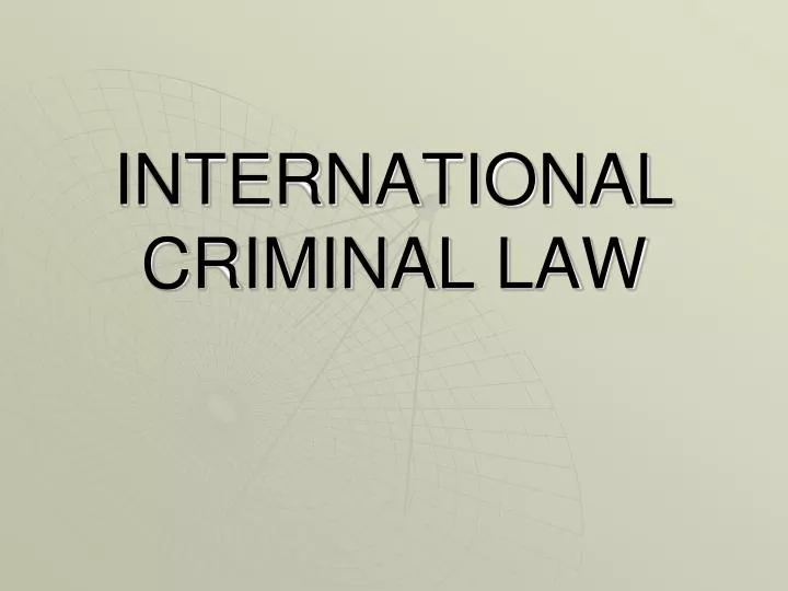 international criminal law