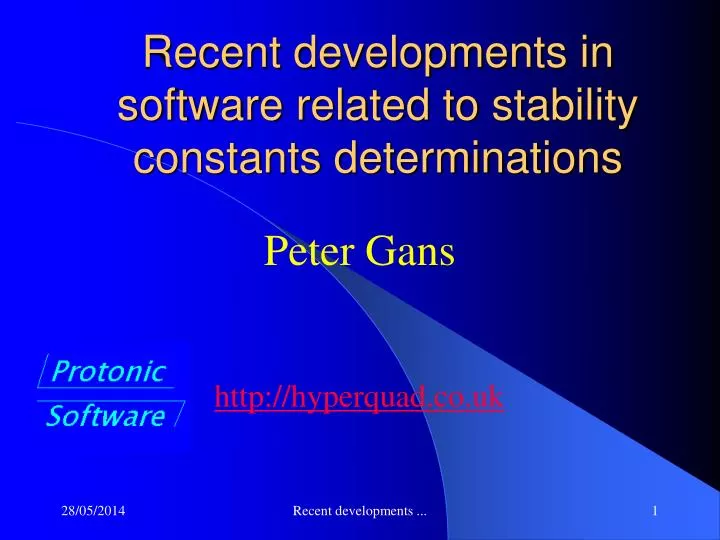 recent developments in software related to stability constants determinations