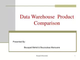 Data Warehouse Product Comparison