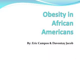 Obesity in African Americans