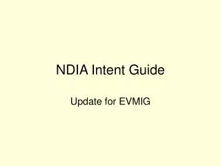 NDIA Intent Guide