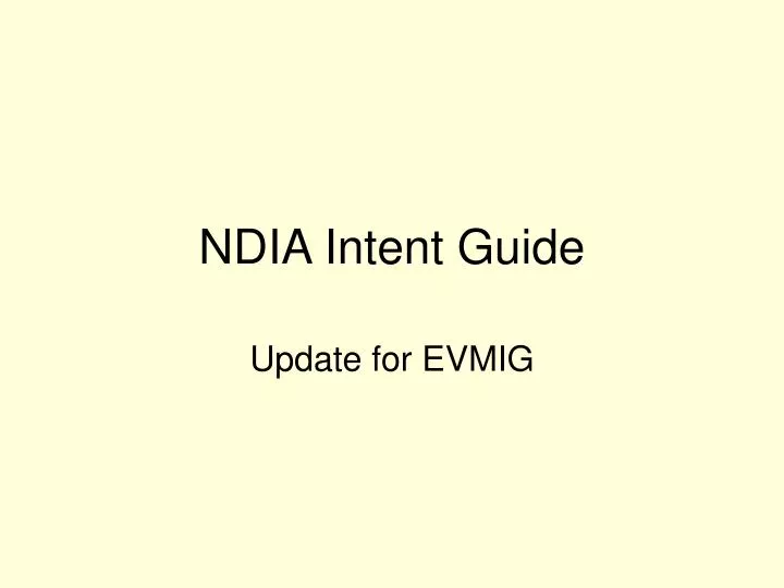 ndia intent guide