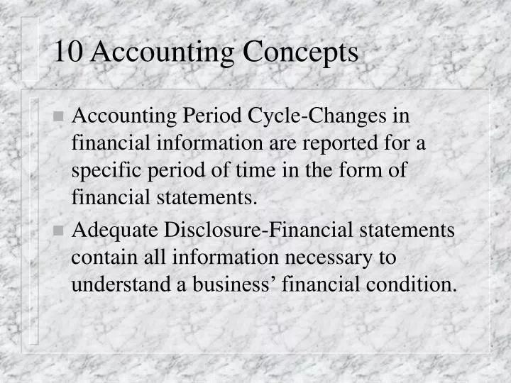 10 accounting concepts