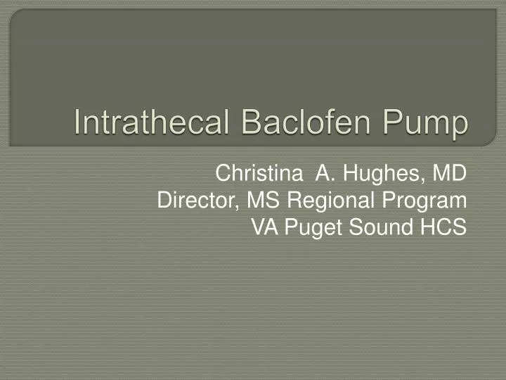 intrathecal baclofen pump