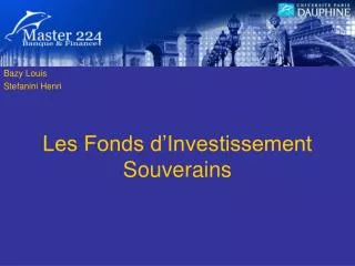 Les Fonds d’Investissement Souverains