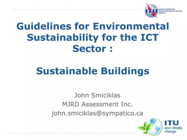 guidelines for environmental sustainability for the ict sector sustainable buildings