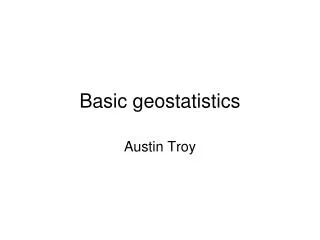 Basic geostatistics