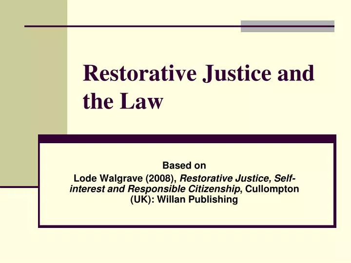 restorative justice and the law