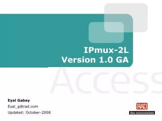 IPmux-2L Version 1.0 GA
