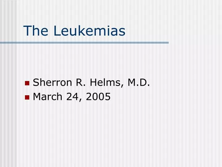 the leukemias