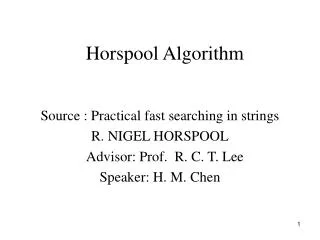 Horspool Algorithm