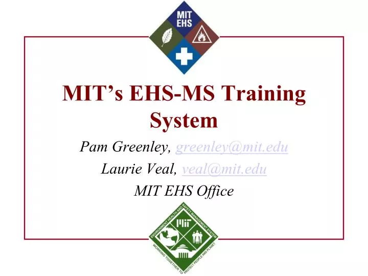 mit s ehs ms training system