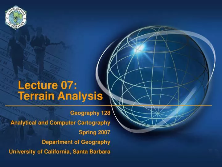 lecture 07 terrain analysis