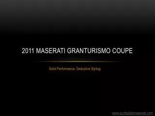 2011 Maserati Granturismo Coupe