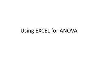 using excel for anova