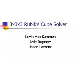 3x3x3 Rubik’s Cube Solver