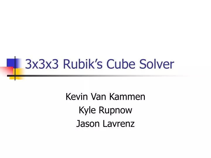 3x3x3 rubik s cube solver