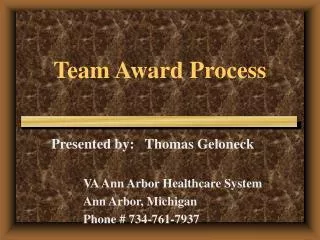 Team Award Process