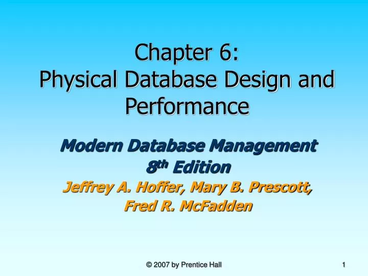 chapter 6 physical database design and performance