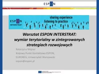 Warsztat ESPON INTERSTRAT: wymiar terytorialny w zintegrowanych strategiach rozwojowych