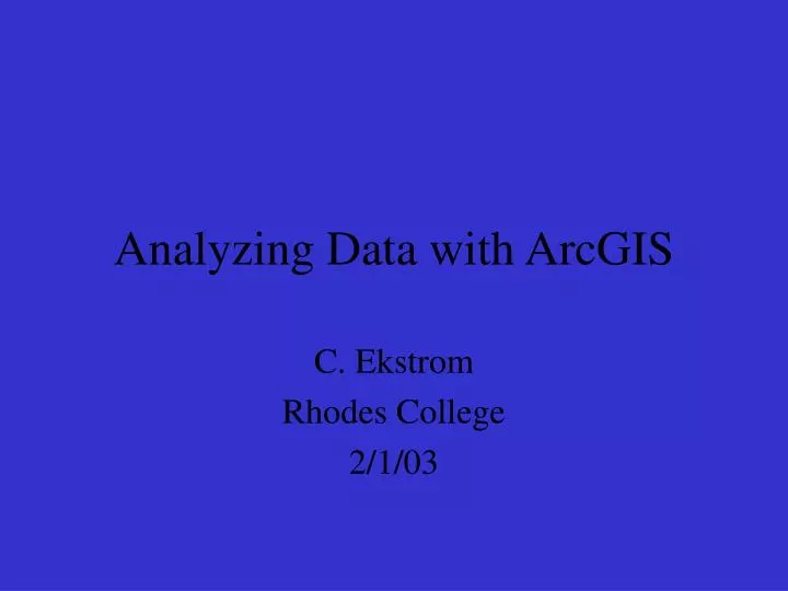 analyzing data with arcgis