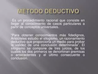 m todo deductivo