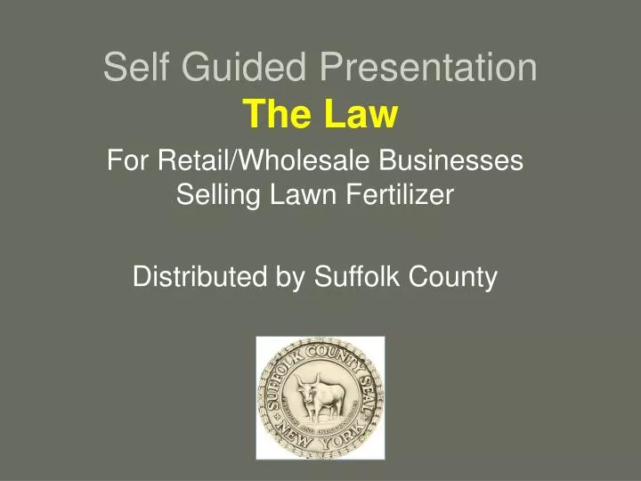 self guided presentation the law