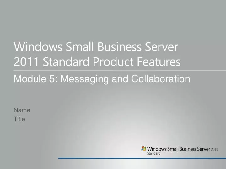 windows small business server 2011 standard product features