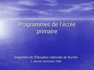 programmes de l cole primaire