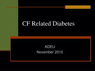 CF Related Diabetes