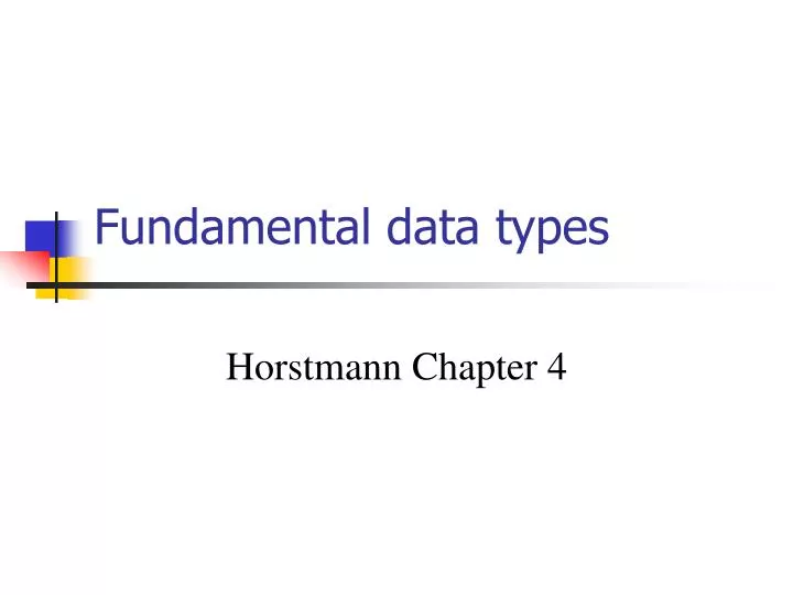 fundamental data types