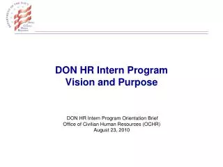 DON HR Intern Program Vision and Purpose