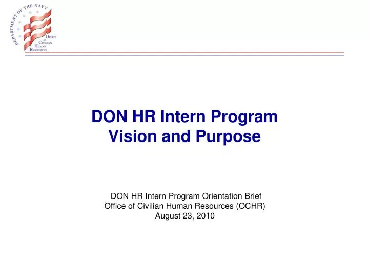 don hr intern program vision and purpose