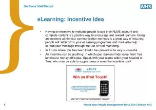 eLearning: Incentive Idea