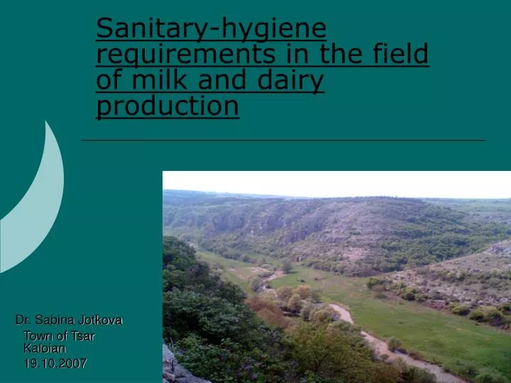 sanitary hygiene requirements in the field of milk and dairy production
