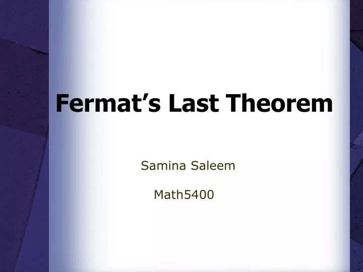 fermat s last theorem