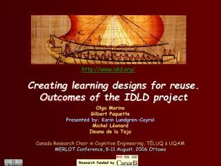 Creating learning designs for reuse. Outcomes of the IDLD project