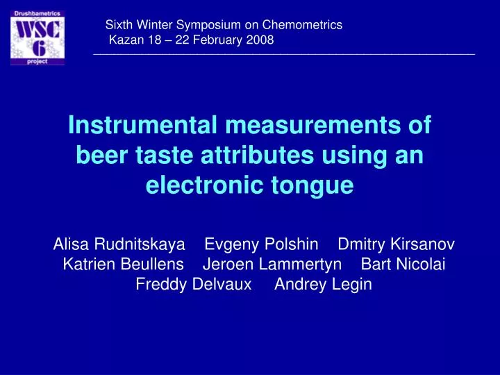 instrumental measurements of beer taste attributes using an electronic tongue