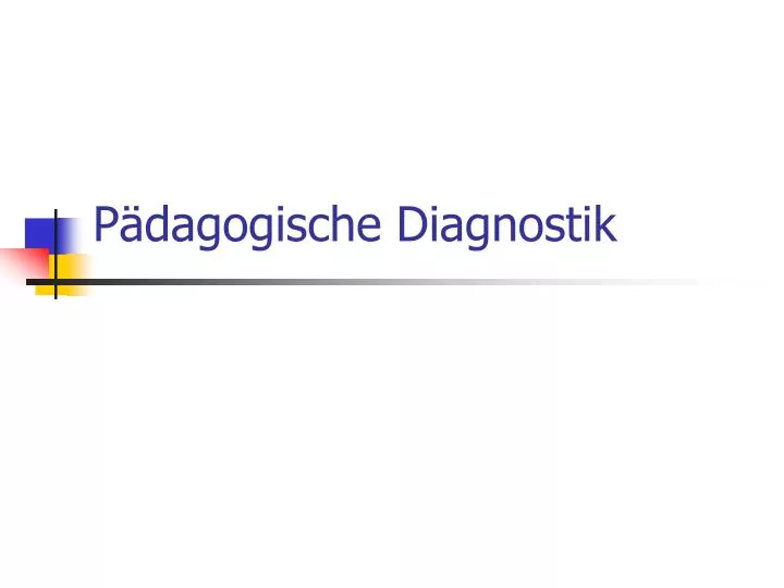 p dagogische diagnostik