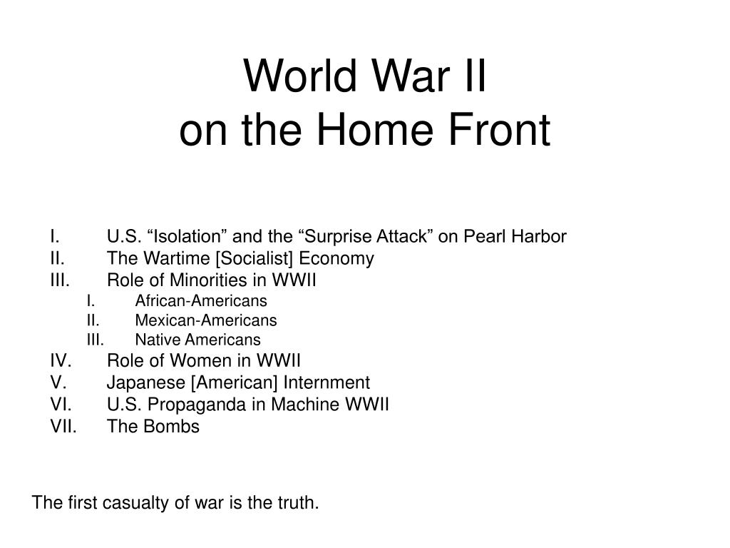 PPT - World War II on the Home Front PowerPoint Presentation, free ...