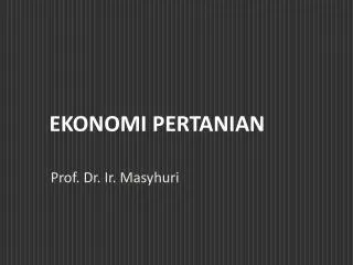 Prof. Dr. Ir. Masyhuri