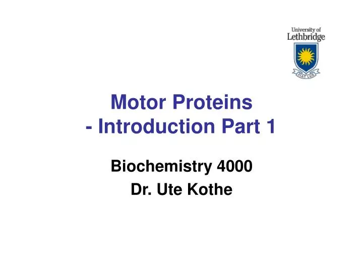 motor proteins introduction part 1